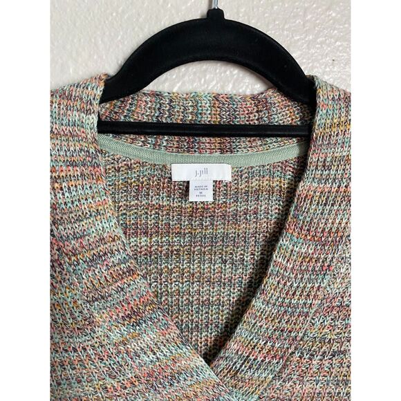 J. Jill Multi Color Cotton Blend Knit V-Neck Tunic Sweater - Picture 8 of 9